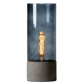 Lampa stołowa Albin beton/szkło ciemno-szara duża